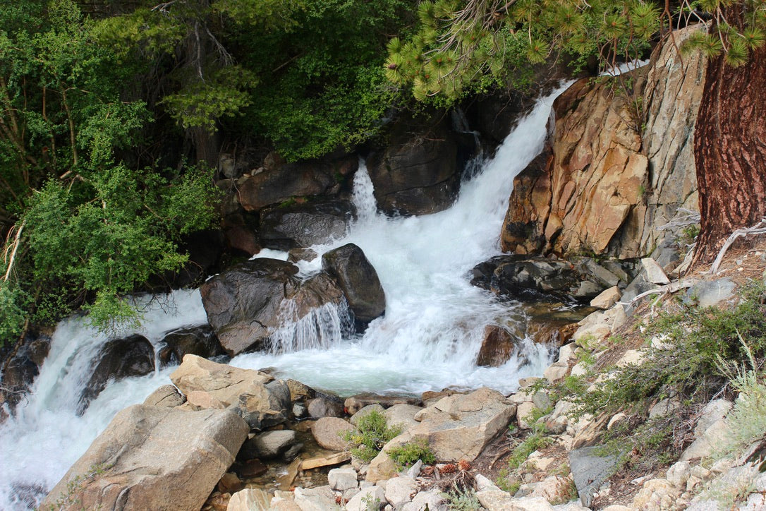 Waterfall along John Muir Trail - Art Print